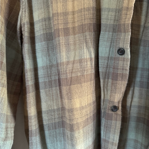 quiksilver green and blue flannel | size: XL - Picture 2 of 3